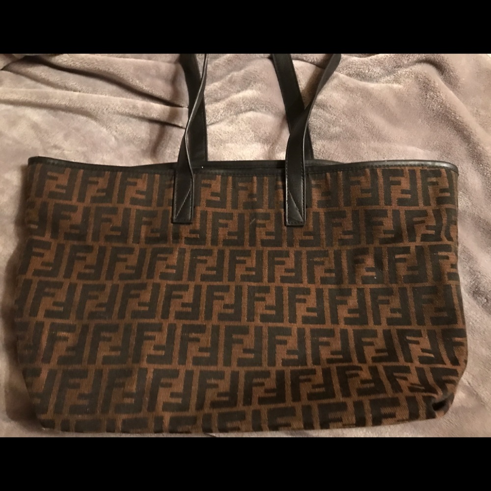 Handbag tan and black color